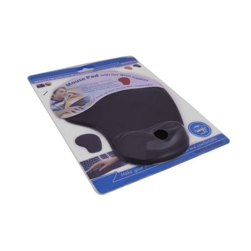 Ergonomic Mousepad with Gel Wrist Support - Black