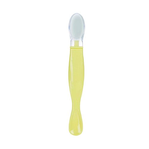 Children Fruit Puree Spoon 3 Color Choose Green Pink Blue Gift for Christmas Birthday New Year,Green NO5114
