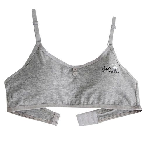 3pcs Kids Girl Adjustable Bra Vest Kids Cotton Blended Bra Clothes New Year Gift New,Gray NO5114