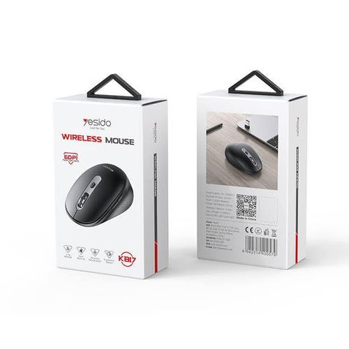 Yesido KB17 Lightweight Mechanical Wireless Mouse 3 Levels Adjustable with 2.4G 6D Black