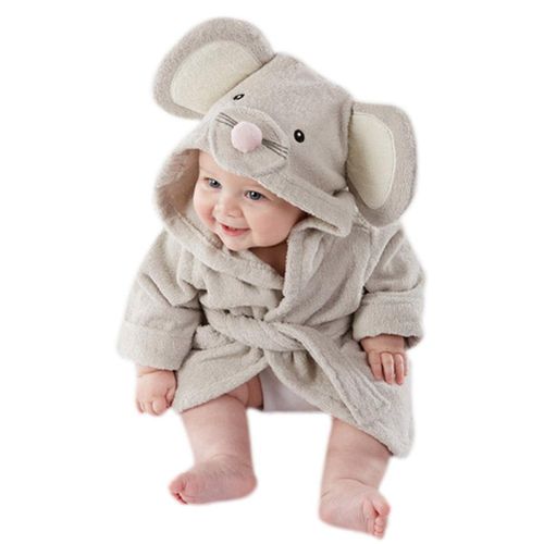 Embroidered Soft Baby Gown Bath Robe Animal Design Infant Dressing Clothes New,7 NO5115