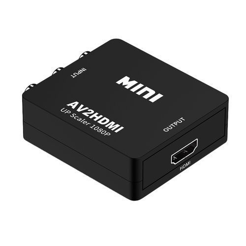 Mini AV CVBS/L+R Audio to HDMI Converter Adapter, Support Scaler 1080P (Black)