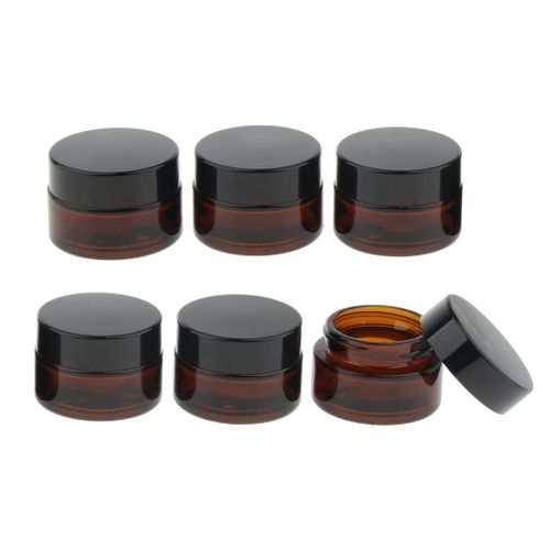 6x Refillable Round Glass Jars  Empty Containers For