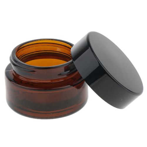 6x Refillable Round Glass Jars  Empty Containers For