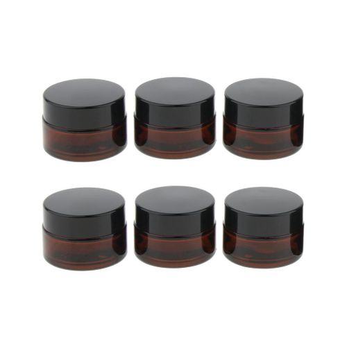 6x Refillable Round Glass Jars  Empty Containers For