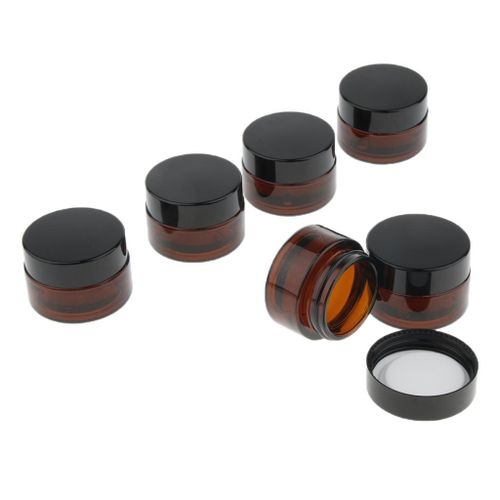 6x Refillable Round Glass Jars  Empty Containers For