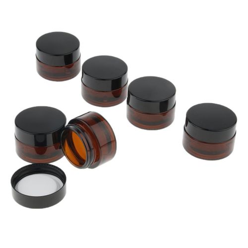 6x Refillable Round Glass Jars  Empty Containers For