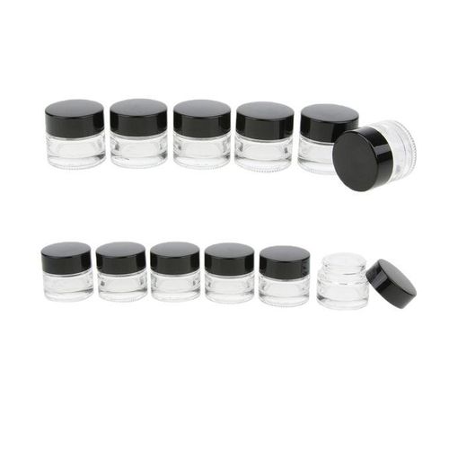12pcs 5g Travel Mini Glass Empty  Sample Container Jar Pot Box