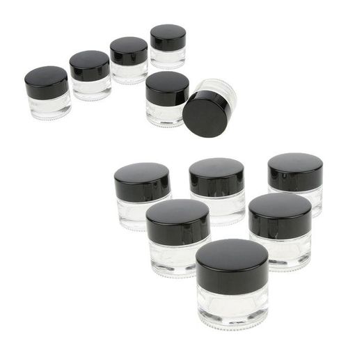 12pcs 5g Travel Mini Glass Empty  Sample Container Jar Pot Box