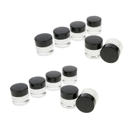 12pcs 5g Travel Mini Glass Empty  Sample Container Jar Pot Box