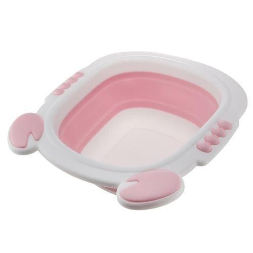 Infant Baby Washbasin Folding Basin Portable For Kid Cartoon Foldable Face Basin Pink
