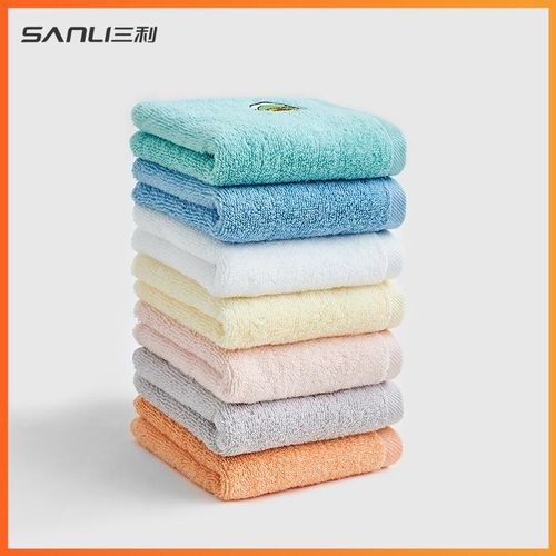 Sanli Kids' Towel 25 X50cm Kerchief for Babies Pure Cotton Absorbent Embroidery Face Wash Hand Towel Baby Bibs