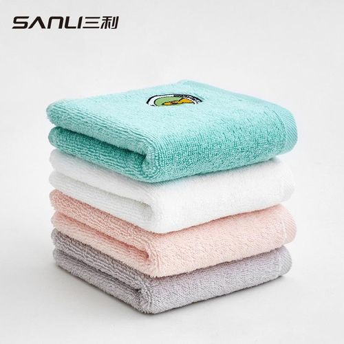 Sanli Kids' Towel 25 X50cm Kerchief for Babies Pure Cotton Absorbent Embroidery Face Wash Hand Towel Baby Bibs