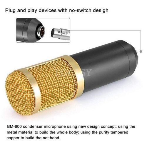 BM800 Condenser Microphone for Computer Studio Recording Professional Bm 800 Microphone with Shock Mount Karaoke Microphones Mic