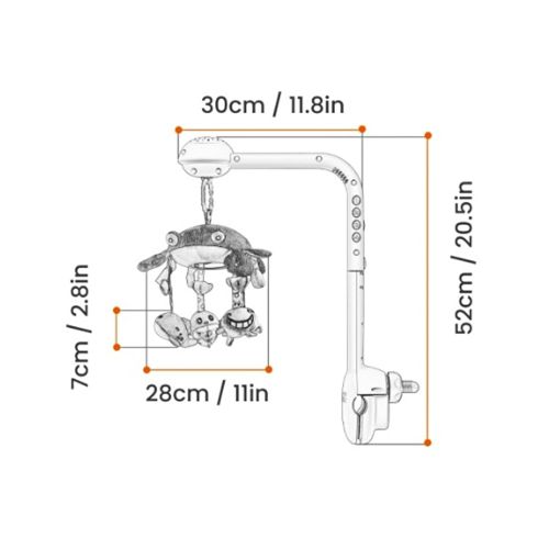 Multifunctional Crab Musical Baby Crib Mobile Toy Starry