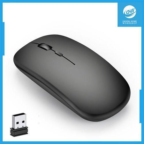 Other Wireless Mouse for Laptop 2.4G Slim Rechargeable Mice with USB Receiver-Black
