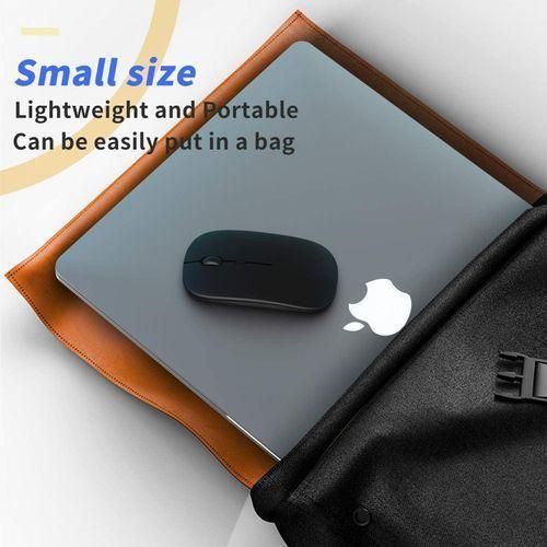 Other Wireless Mouse for Laptop 2.4G Slim Rechargeable Mice with USB Receiver-Black