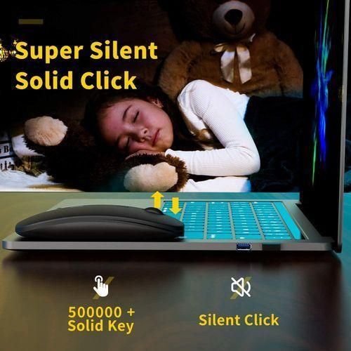 Other Wireless Mouse for Laptop 2.4G Slim Rechargeable Mice with USB Receiver-Black