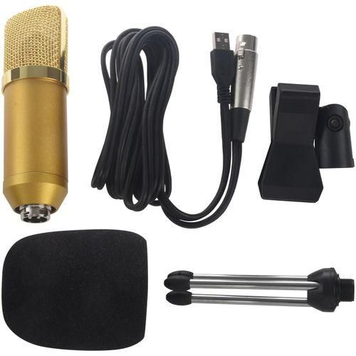 Mk F100Tl Usb Condenser Sound Recording Microphone With Stand Studio Professional Wired Skype Computer Kareoke Microphone,Gold