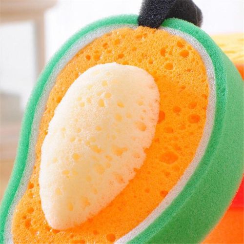 Cartoon Fruit Children Bath Cleaning Sponge Dishwashing Sponge Mango