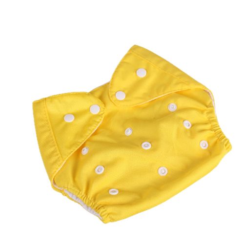 Soft Cloth Diapers One Size Adjustable Washable Reusable for Baby Girls and Boys Buckle Design,Yellow NO5114