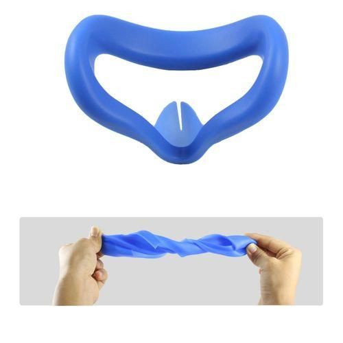 Anti Sweat Soft Silicone Eye Cover Eye Pad for Oculus Quest 2 Glasses Washable and Nonslip VR Headset Accessory Blue