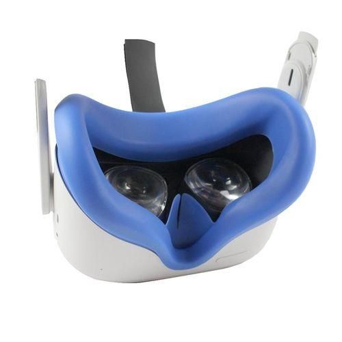 Anti Sweat Soft Silicone Eye Cover Eye Pad for Oculus Quest 2 Glasses Washable and Nonslip VR Headset Accessory Blue