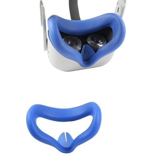 Anti Sweat Soft Silicone Eye Cover Eye Pad for Oculus Quest 2 Glasses Washable and Nonslip VR Headset Accessory Blue