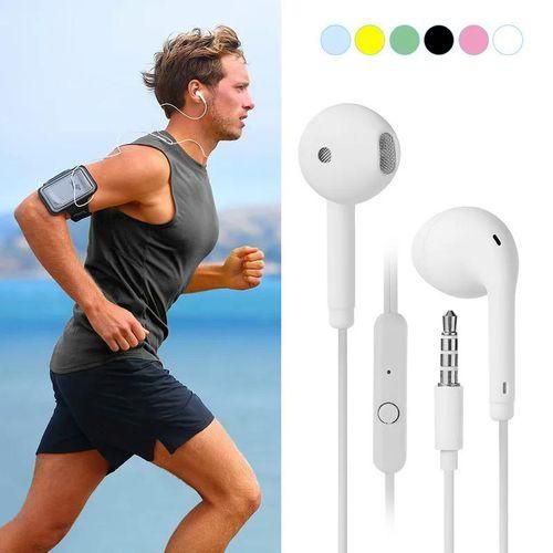 Universal 3.5mm stereo inear headphones sport music handfree wired headset earphones with mic for Xiaomi Huawei Samsung