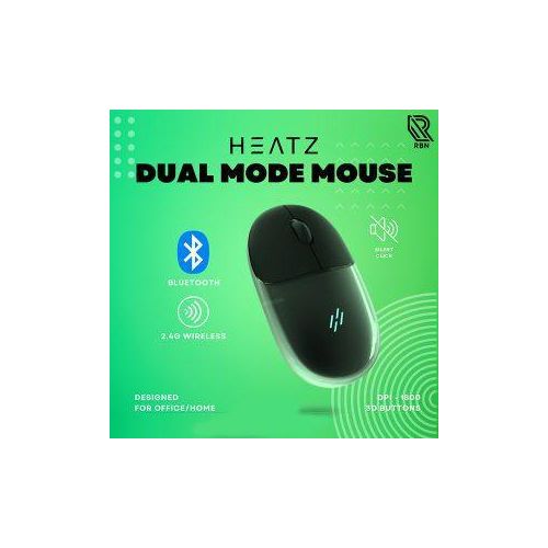 Heats ZM06 Wireless Bluetooth Rechargeable Mouse-Black