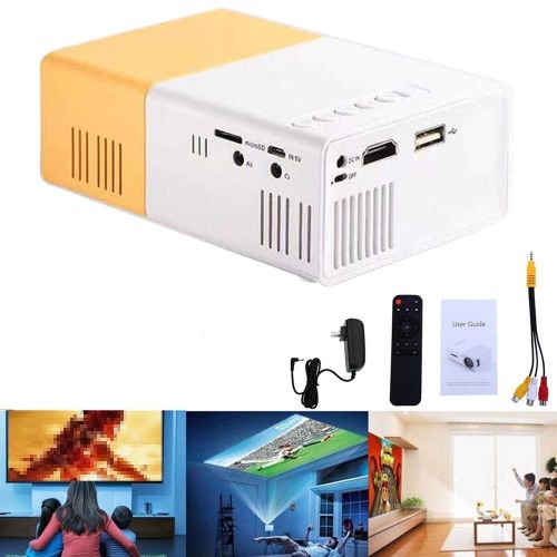 YG300 Mini Projector Audio YG-300 HD USB Mini Projector Support 1080P Home Media Player Home Theater Cinema NO5119