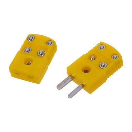 Yellow Plastic Shell K Type Thermocouple Plug Socket NO5124