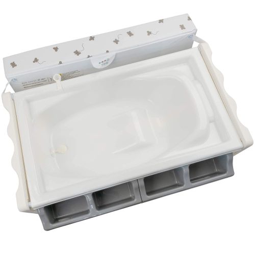 Baby Bath changing Station with Basin and Storage  - Grey