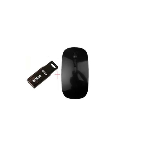 Bundle Of 64GB USB Flash Drive And Ultra Slim Wireless Mouse - Black