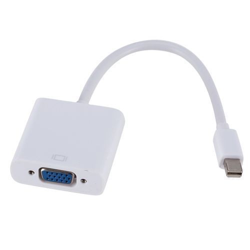For MacBook Air Pro Thunderbolt Mini DisplayPort Display Port DP To VGA Cable Adapter 1080P for HDTV Monitor- White