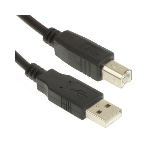 USB 2.0 Printer Extension AM to BM Cable, Length: 5m - Black