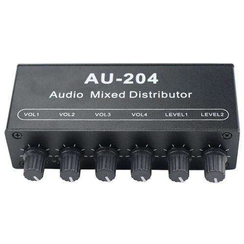 Stereo Mixer Audio 2 Input 4 Output Push Four Headphones o