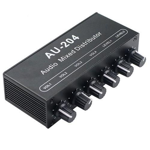Stereo Mixer Audio 2 Input 4 Output Push Four Headphones o