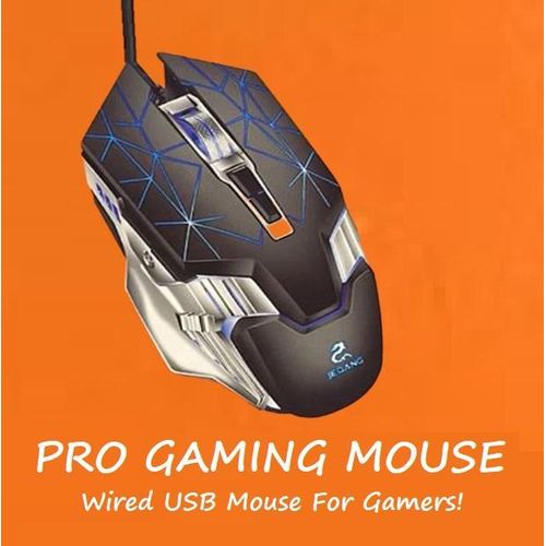 Jeqang 7D Pro Wired Mouse For Gaming And Graphics Designers, Black.