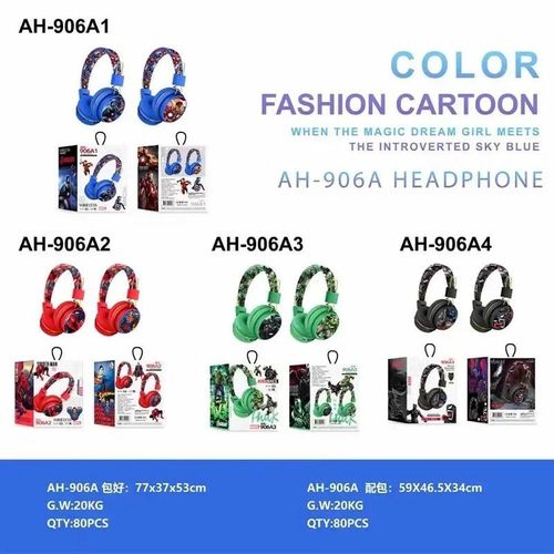 Disney Bluetooth headphones Ah-906 Black Panther wireless Bluetooth earbuds HiFi surround sound headset kids anime cartoon