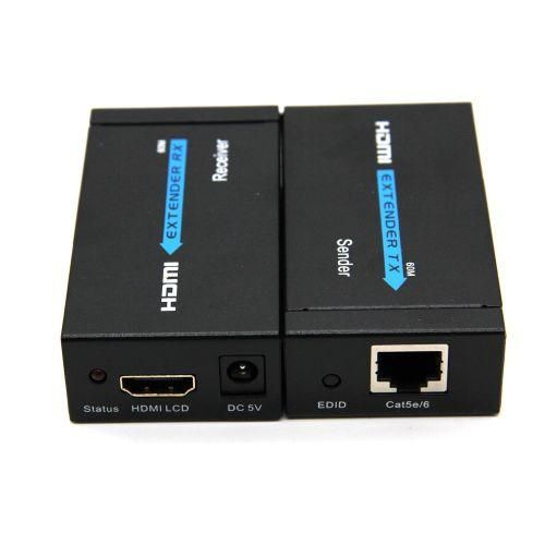 Hdmi And More 60M HDMI Extender 1080p  HDMI Transmitter Receiver Cat 5e/6 RJ45 Converter-Black