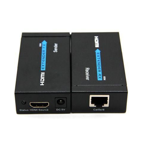 Hdmi And More 60M HDMI Extender 1080p  HDMI Transmitter Receiver Cat 5e/6 RJ45 Converter-Black