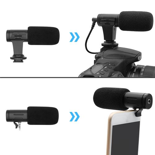 Video Microphone On-Camera Mini Condenser Record Interview V