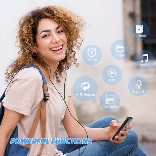 Portable MP4 Player with 64GB Memory Card MP3 Music Player 1.77 Inch LCD Screen Video Player Photo Viewer Support Music FM Radio Video E-book Recorder