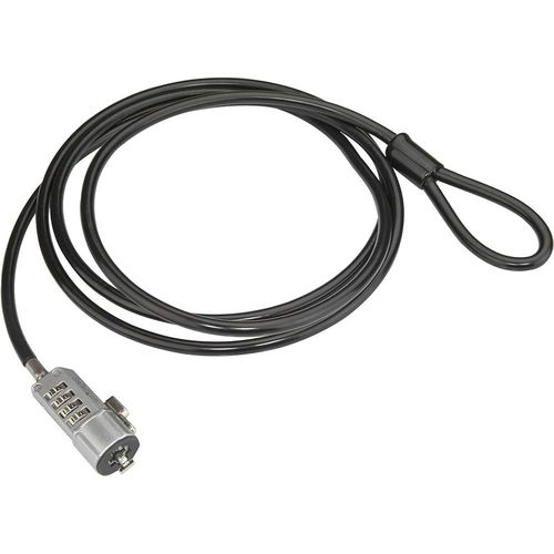 Universal Security Cable with Combination Lock, Security Cable for Notebooks, Laptops, PCs, Projectors, Durable Steel Combination Security Cable, 1.5 Meter Long Cable-Black