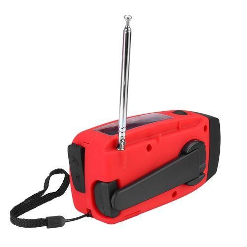 Portable Emergency Radio Dynamo Wind Up Solar USB Rechargeable Hand Crank AM FM Radio Light USB