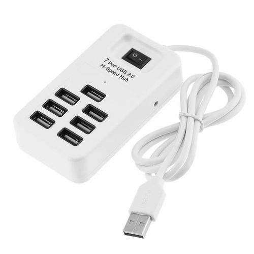 7 Port USB 2.0 Hi-Speed Hub 7*USB 480Mbps-White