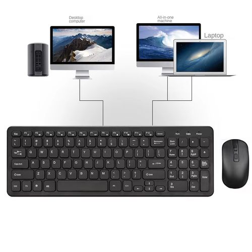 Wireless Keyboard And Mouse Set 2.4G Multi-Function Notebook Desktop Computer Office -White/Black