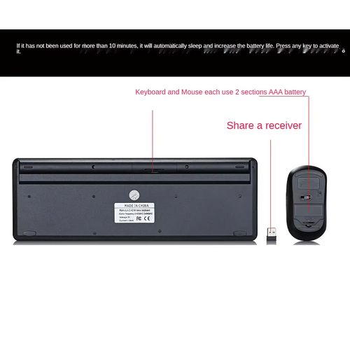 Wireless Keyboard And Mouse Set 2.4G Multi-Function Notebook Desktop Computer Office -White/Black