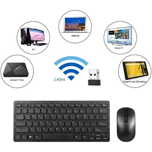 2.4G Wireless Keyboard And Mouse Set Combo - Black/White